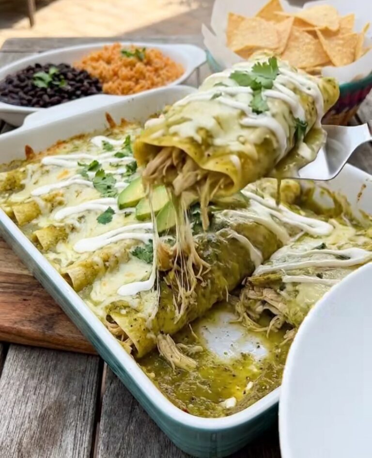 Enchiladas Verdes (Green Sauce Chicken Enchiladas)