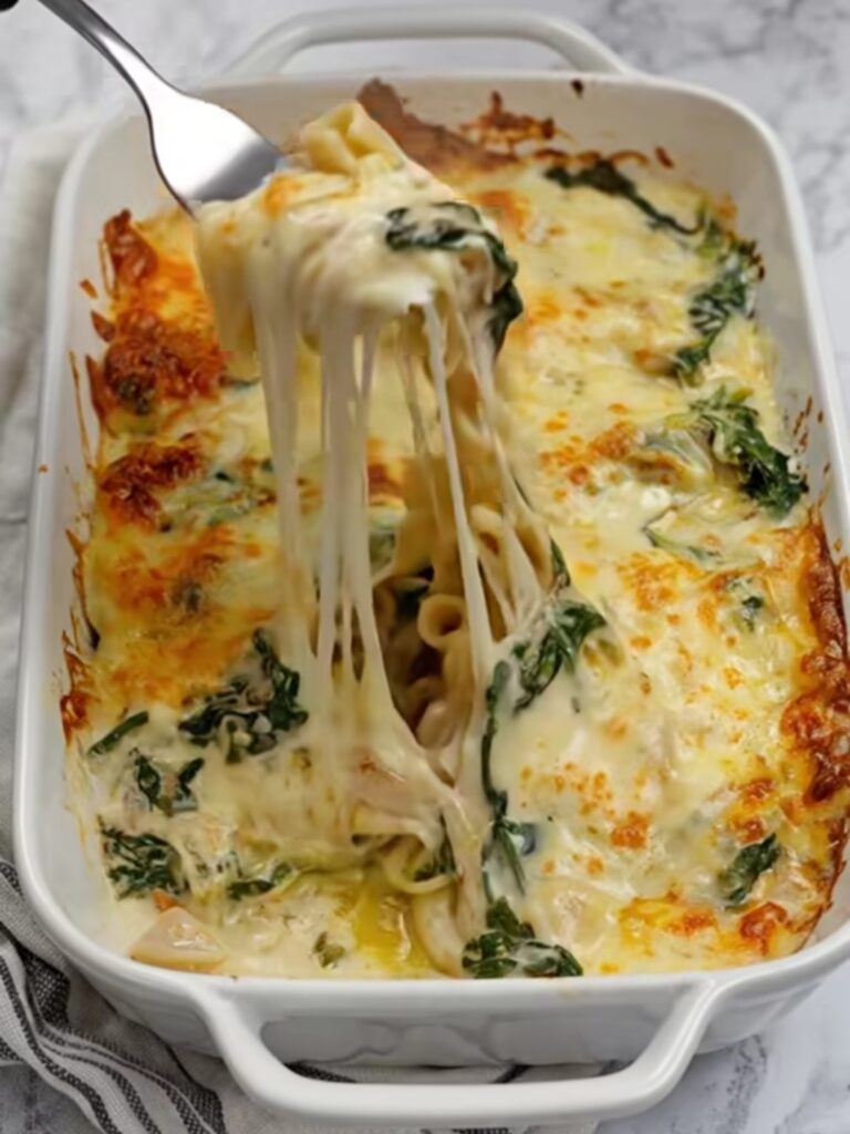 Creamy Chicken and Spinach Casserole (Easy, Healthy & Cheesy Bake) Creamy Chicken and Spinach Casserole (Easy, Healthy & Cheesy Bake)