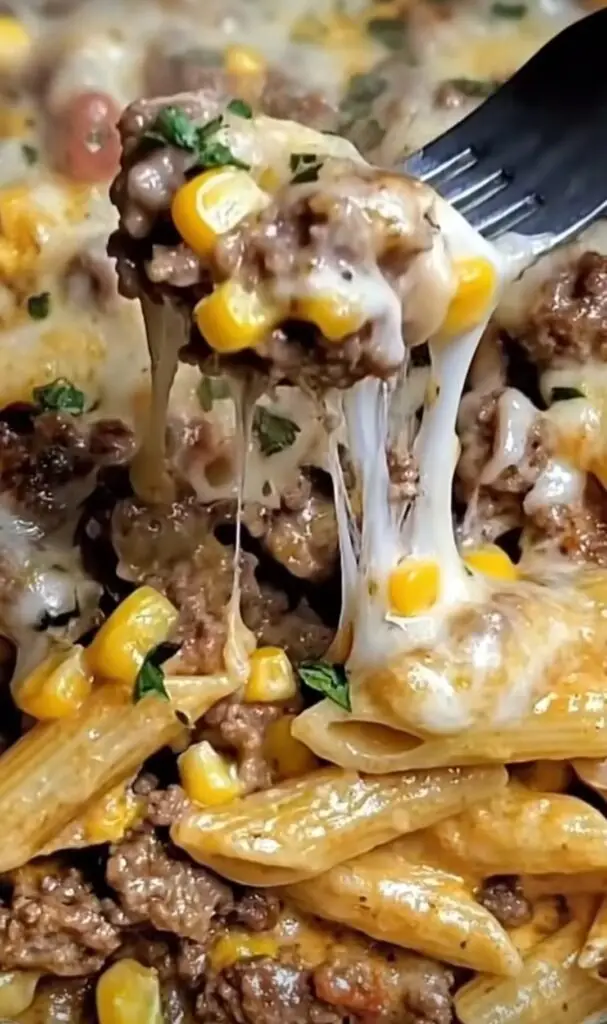Creamy Sausage Penne with Corn & Parmesan 