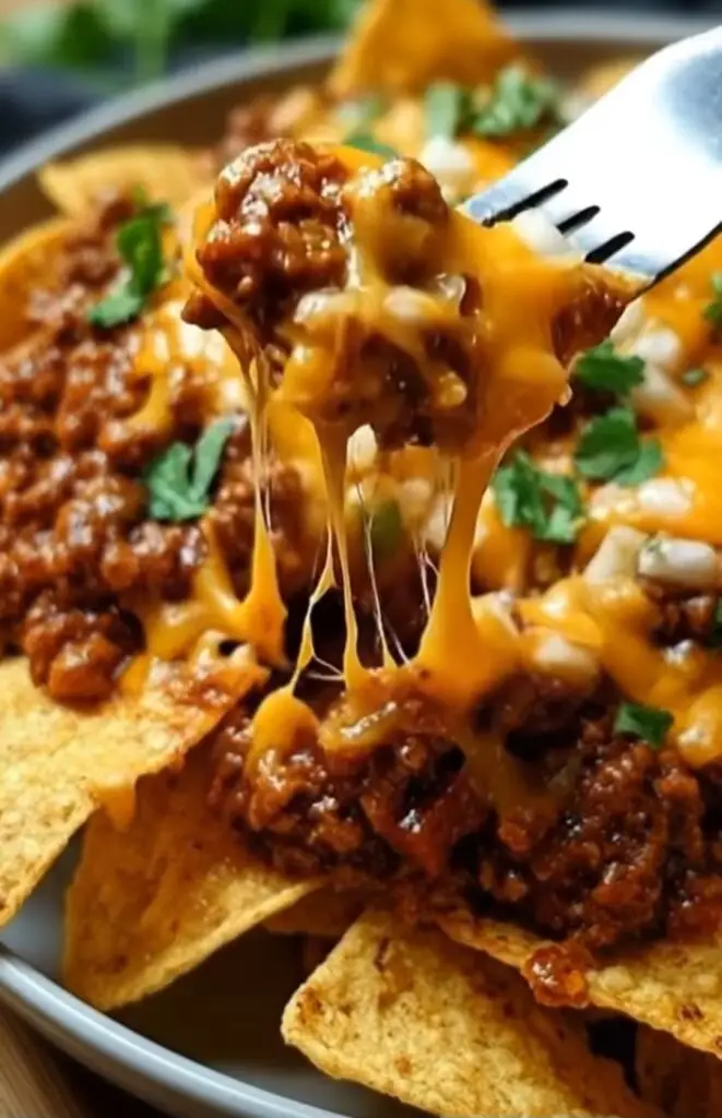 Loaded Beef and Cheese Nachos