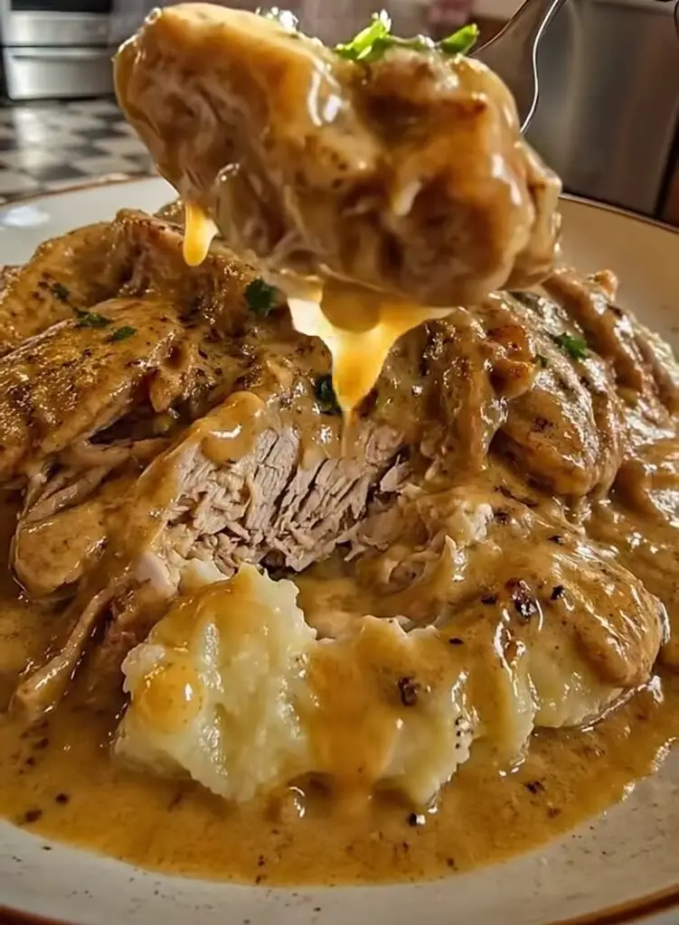 Smothered Chicken in the Crockpot